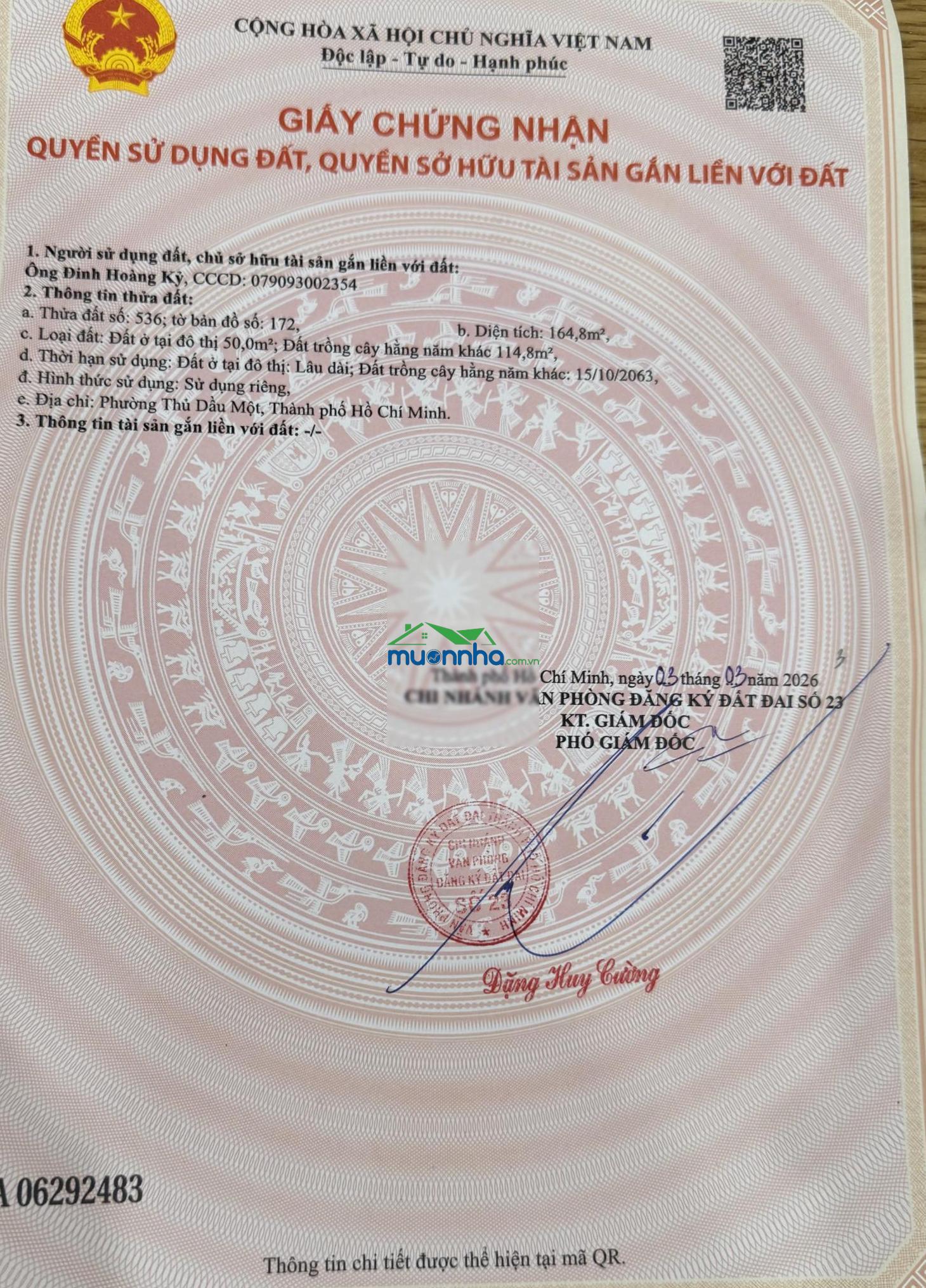 Đất nền vị trí tốt trung tâm thủ dầu một