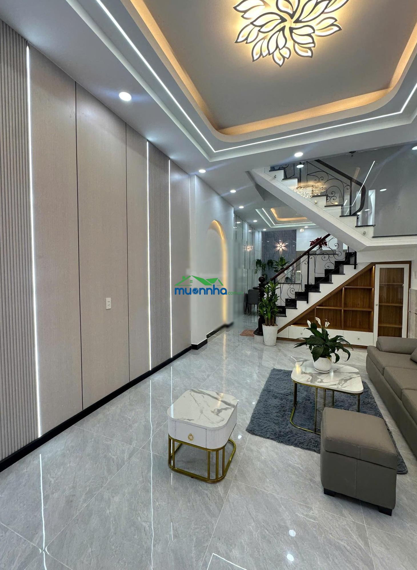 Nhà mới đẹp 4 tầng 4pn hẻm xe hơi 6m gần hương lộ 2. 6,5 tỷ