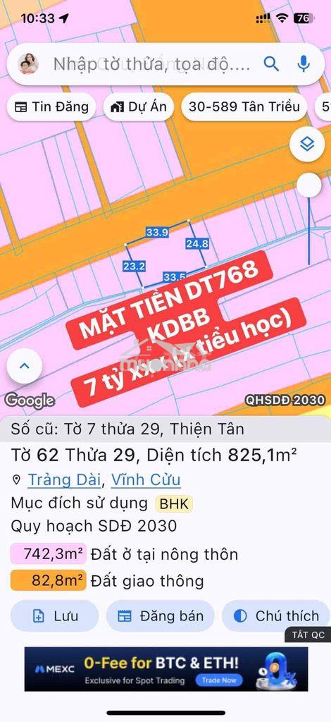 7 tỷ xxx tl —bắc ghé tây ✨mặt tiền kdbb đường dt.768 📍thiện tân (p.trả - 3