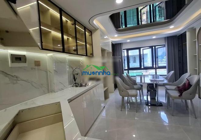 Nhìn 7 tỷ thang máy nhà mới cứng hẻm 5m gò dầu dt: 4x14 4 tầng st 5pn 5wc