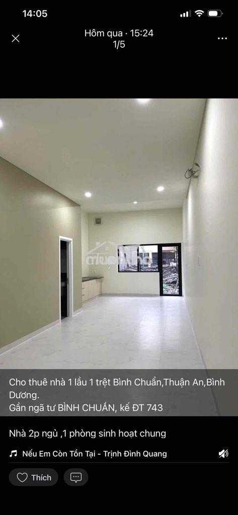 Nhà 1 lầu 1 trệt bình chuẩn,gần ngã tư bình chuẩn,sân xe hơi,đường 7m - 4