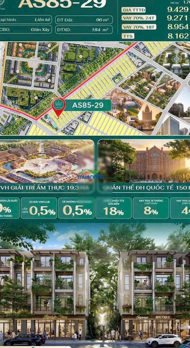 Căn liền kề xẻ khe ngang 8m giáp công viên chiết khấu 18% dòng giãn xây - 2