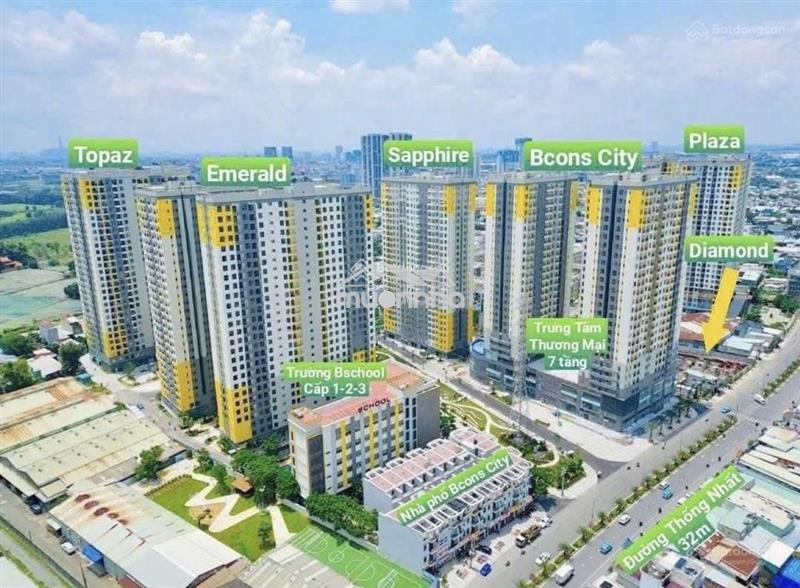 Bán nhanh căn hộ bcons city, dt: 53m2 2pn,2wc giá 1,9 tỷ