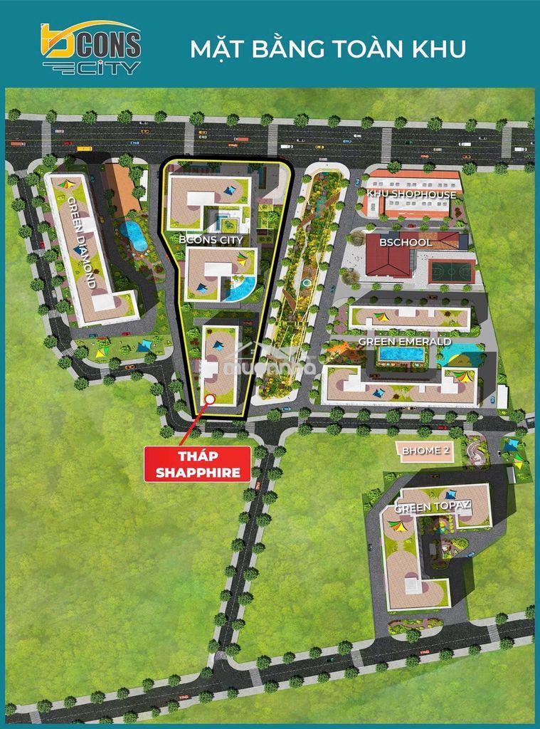 Bán gấp 3t căn hộ chung cư bcons city - green sapphire 2pn-2wc-1bc - 3