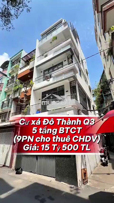 Chdv 9pn mặt tiền cx đô thành q3, hđ thuê 27tr/tháng
