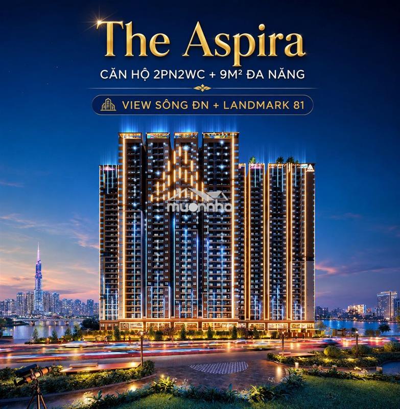 Căn góc hoa hậu the aspira - 2pn+ 84m², view landmark 81 & sông đn