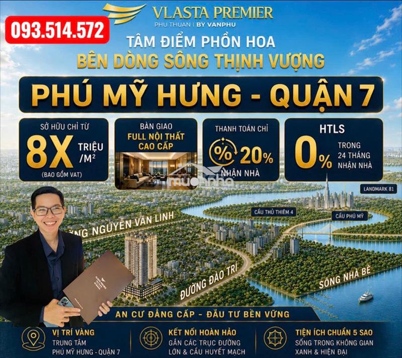 Căn hộ vlasta preimier giá gốc cdt từ 6,3 tỷ/77m2  –lk phú mỹ hưng q.7