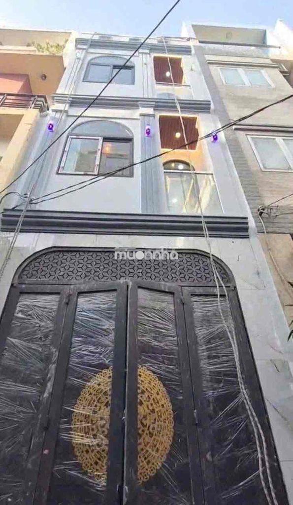 4tầng hưng phú 4 phòng ngủ hẻm 4m sổ hồng riêng hoàn công