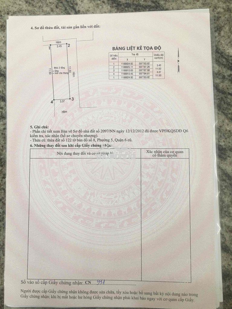 🏠 Bán nhà chính chủ  hậu giang, p.5, quận 6– sổ hồng riêng. dt: 40m2 - - 3