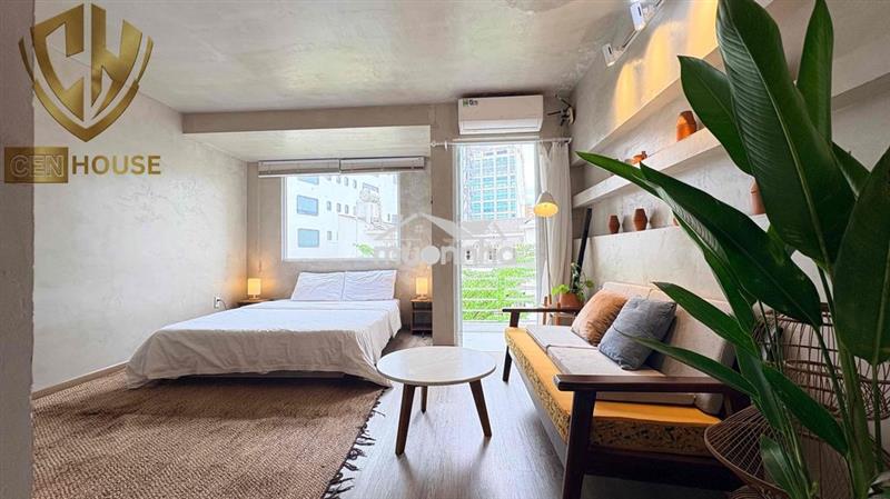 Cho thuê 1pn ban công vintage giữa lòng bến thành full tiện nghi
