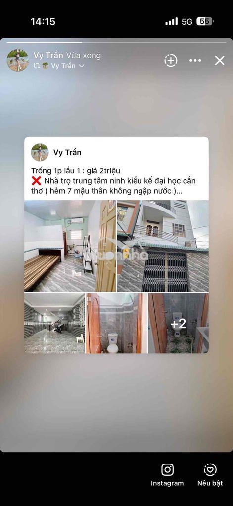 ❌ Nhà trọ trung tâm ninh kiều kế đại học cần thơ ( hẻm 7 mậu thân khôn