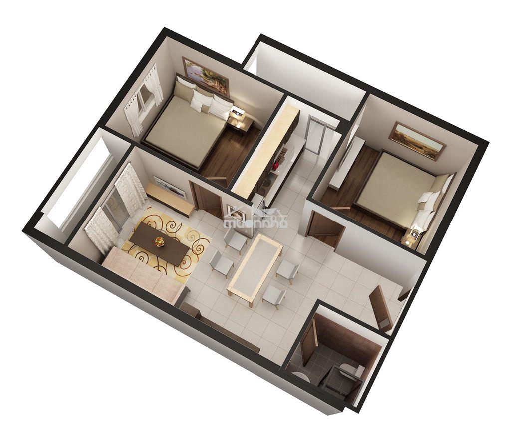 Bán căn hộ 2pn tại hqc plaza, đã có sổ, công chứng ngay 1,4 tỷ, 55m2 - 3