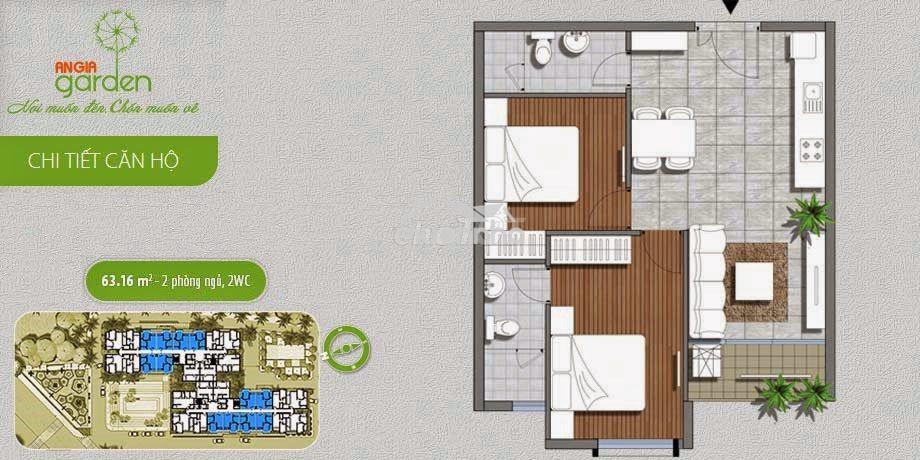 Bán căn hộ an gia garden 63m 2pn 2wc full nt hướng đông nam - 4