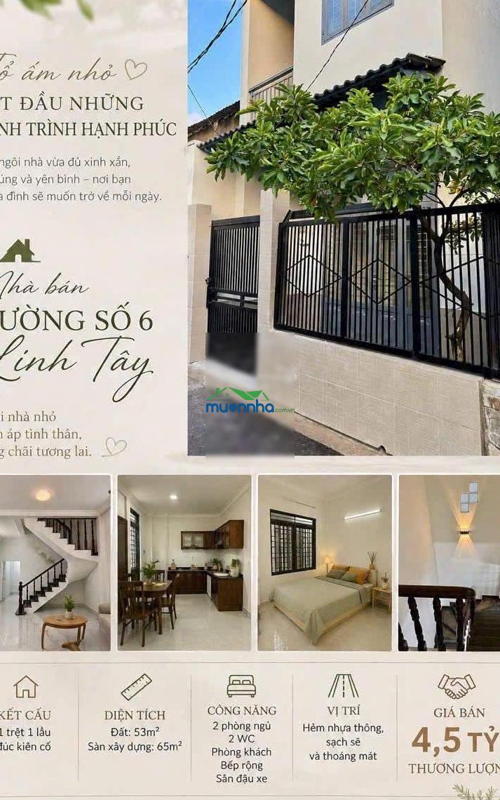 4,5 tỷ tl - nhà 2 tầng, đẹp, mới - linh tây thủ đức - 2