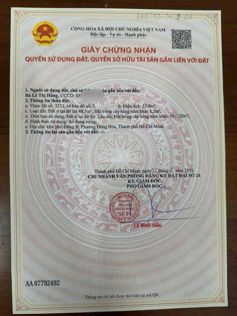 Bán nhà đông hoà di. an - 2