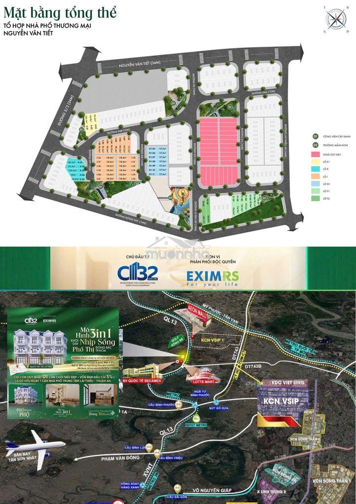 Bán gấp nhà phố mặt tiền 15m kdc nguyễn văn tiết tt lái thiêu - tt 5% - 4