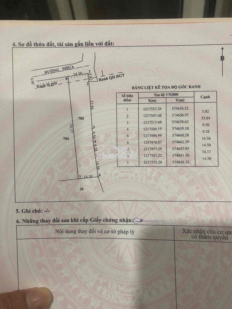 Bán đất vườn mặt tiền đường nhựa  12m (nguyễn thị quá)