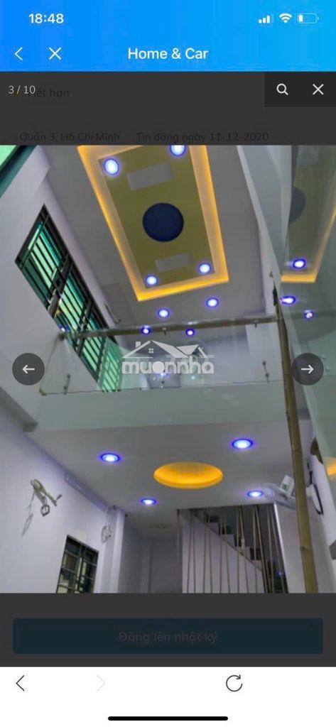 Nhà mới 4 lầu mặt tiền lý thái tổ giá 15 triệu  - 2