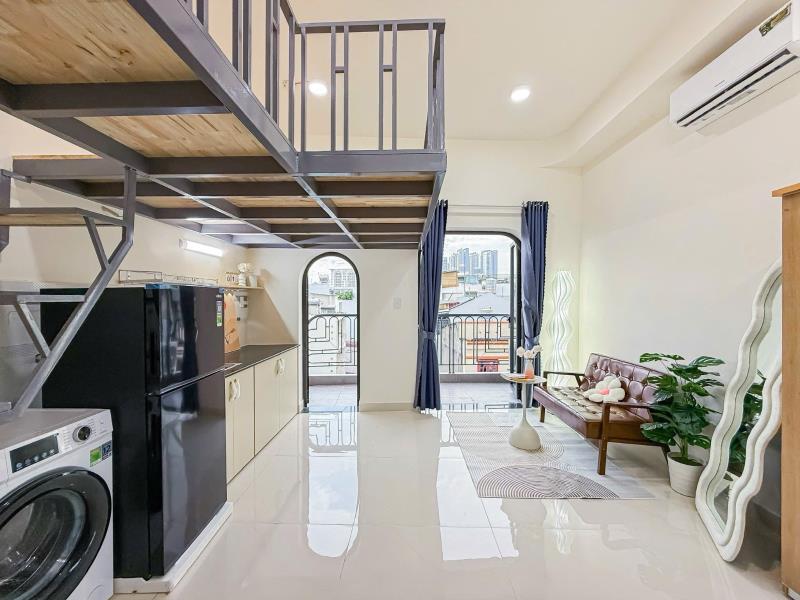 Cho thuê căn hộ dịch vụ -full nội thất - dạng duplex - gần đh tôn đức thắng, đh nguyễn tất thành, rmit, thuận tiện di chuyển q1, q4, q8 - 3