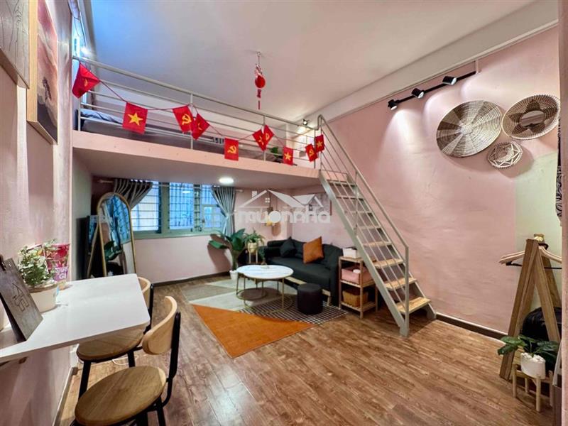 Chung cư cũ_ dạng gác 25m2 full nt_ cho thuê dài hạn_ngay chợ bthanh
