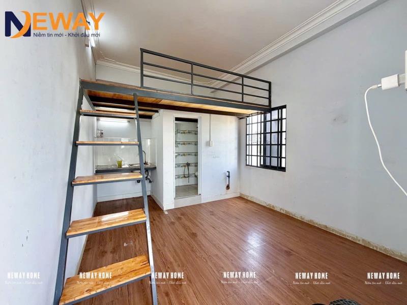 Phòng gác lửng siêu rộng ban công có máy lạnh, thang máy - vhu, huit, chợ tân hương
