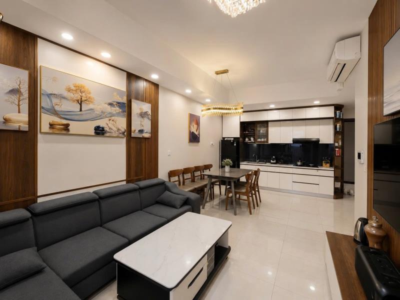 Căn góc 2pn 68m2 - tầng cao + hướng nam mát mẻ và yên tĩnh. sẵn nội thất nhà đẹp như hình - 3