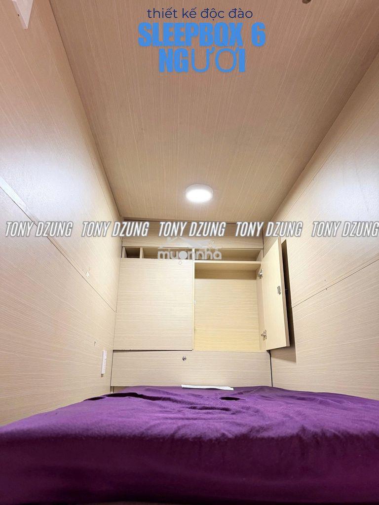 Sleepbox ngay vincom phan văn trị, bao chi phí, p.6 người, wc trong