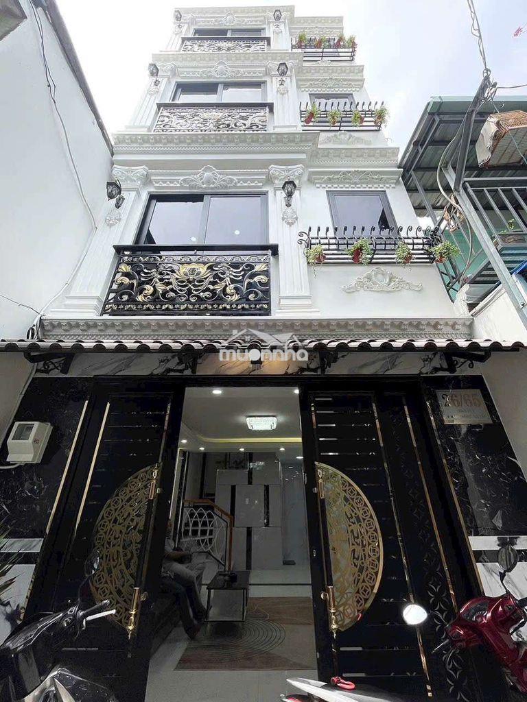 Nhà đẹp xây mới ngay công viên gia định 5 tầng sân thượng btct - hxh