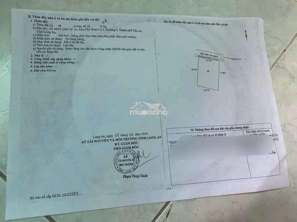 Đất rộng hẻm ô tô đường lưu văn tế p4 tp tân an - 3