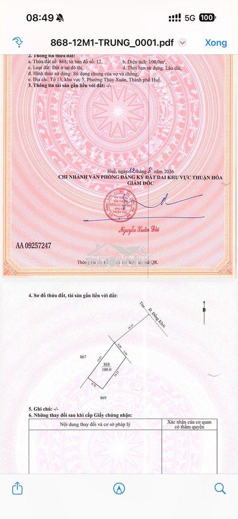 Chỉ 6,950 tỷ - đất mặt tiền đồng khởi view công viên - kqh bàu vá