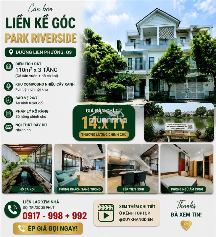 Bt mini park riverside full nt - sân vườn hồ cá koi - 4pn 4wc - 3 tầng