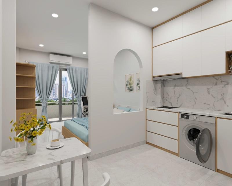 Cho thuê studio ban công 35m2 new 100% ngay ngã tư hàng xanh - cầu thị nghè - thảo cầm viên sg