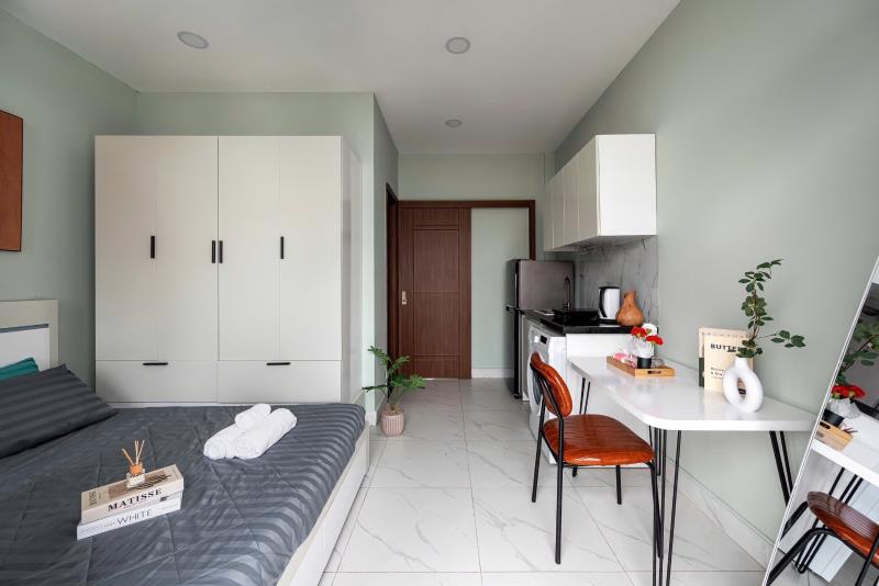 Cho thuê studio ban công 25m2 có máy giặt riêng - thang máy - ngay cầu thị nghè - thảo cầm viên - đài truyền hình tphcm