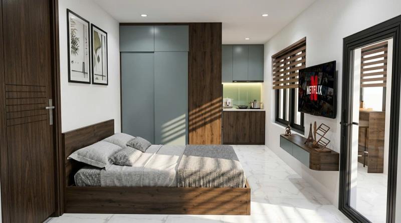 Cho thuê căn hộ studio 1pn ban công cửa sổ trời full nội thất