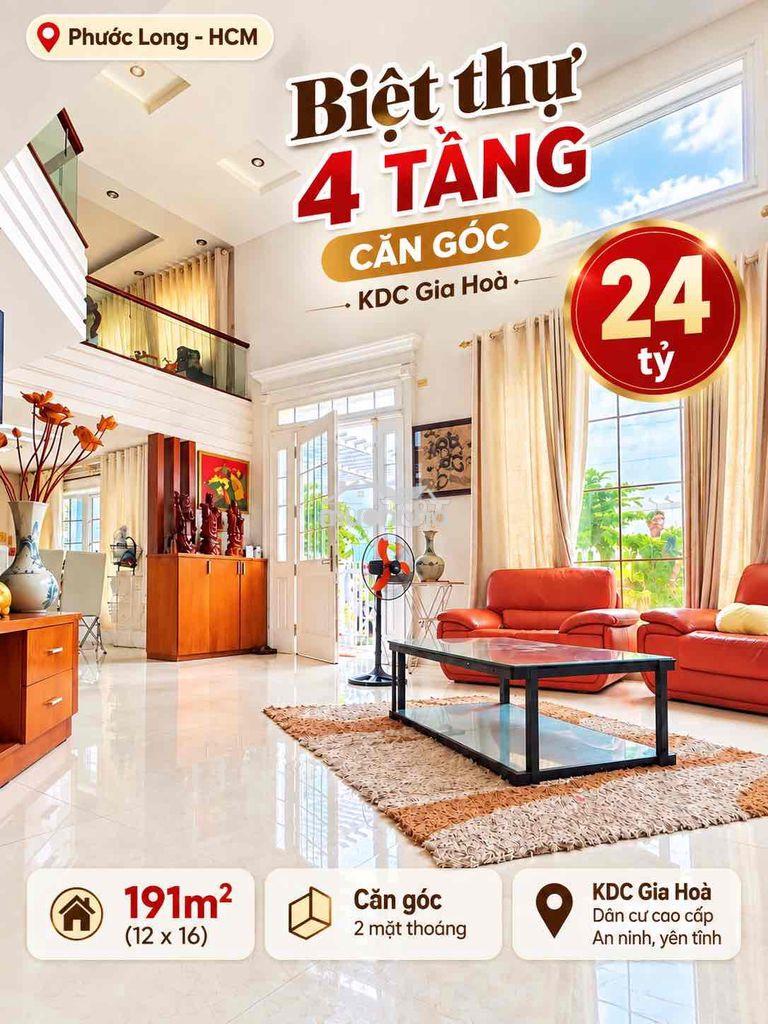 (24 tỷ)⛔️ chủ gửi bán biệt thự 4 tầng căn góc đường diệp minh tuyền l⛔️