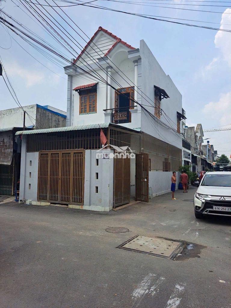 Nhà trệt lầu góc 2 mặt tiền rẻ - đẹp gần vòng xoay an phú - thuận an