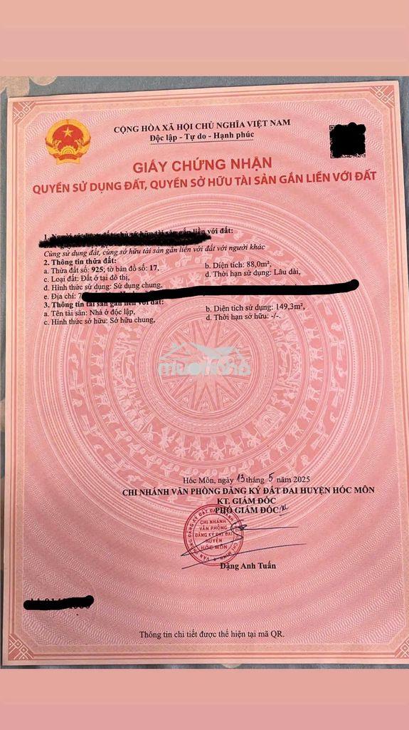 Bán gấp nhà 2 mặt tiền đường xóm bắp trung chánh - hóc môn
