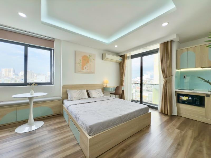 Cho thuê căn hộ ban công mới ngay đường số 77, tân quy kế bên lotte mart