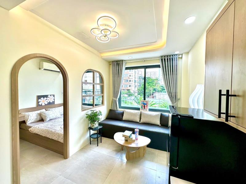 Cho thuê căn hộ 1 phòng ngủ bình thạnh, full nội thất, cửa sổ lớn, rộng rãi, thoáng mát - gần đinh bộ lĩnh, quận 1, phú nhuận  