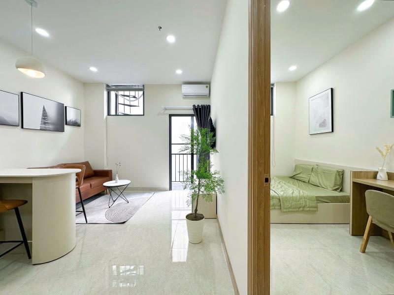 Cho thuê căn hộ 1pn khu ga t1, gần sân bay, cv gia định, full nội thất bancol