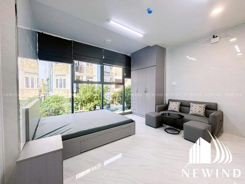 Studio ban công full nội thất tân quy quận 7 gần lotte mart – máy giặt riêng, không gian thoáng sáng, tiện nghi, gần rmit tdtu ufm