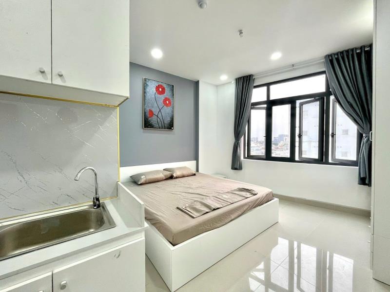 Ho thuê căn hộ có cửa sổ kính lớn thoáng mát full nội thất đường lê văn sỹ quận phú nhuận, sát quận 3, quận 1
