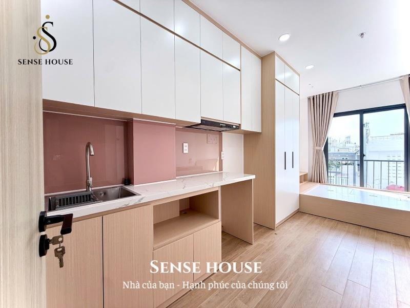 Căn hộ studio đường quang trung, mới xây 100%, 28m2 full nội thất có máy giặt riêng